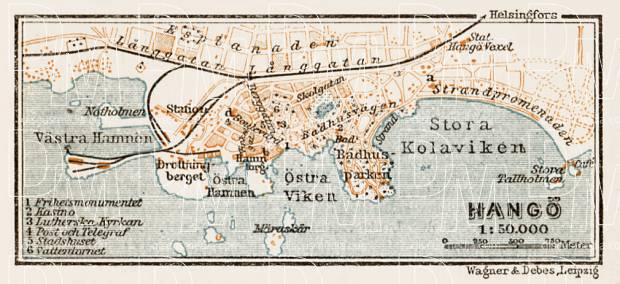 Hangö (Hanko) town plan, 1929. Use the zooming tool to explore in higher level of detail. Obtain as a quality print or high resolution image