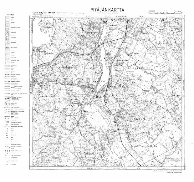 Imatra. Pitäjänkartta 411205. Parish map from 1945. Use the zooming tool to explore in higher level of detail. Obtain as a quality print or high resolution image