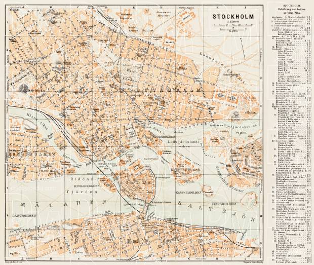 Stockholm city map, 1929. Use the zooming tool to explore in higher level of detail. Obtain as a quality print or high resolution image