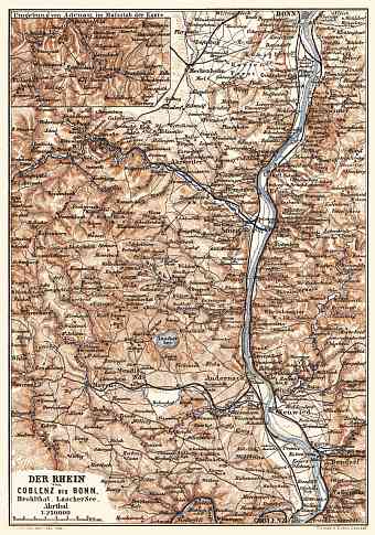 Map of the Course of the Rhine from Coblenz to Bonn, 1887