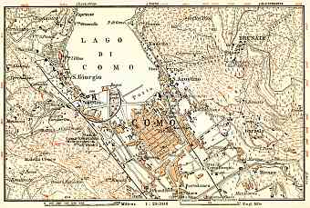 Como Lake and its environs map, 1897