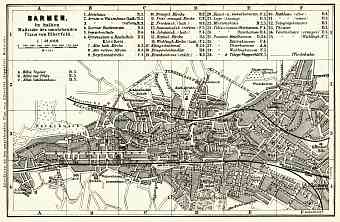 Barmen (now part of Wuppertal) city map, 1887