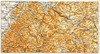 Schwarzwald (the Black Forest). Höll Valley and Feldberg district map, 1905