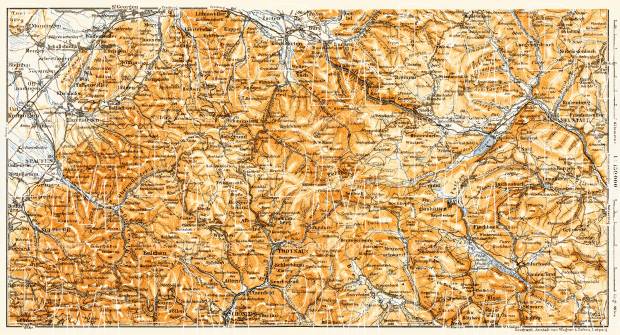Schwarzwald (the Black Forest). Höll Valley and Feldberg district map, 1905. Use the zooming tool to explore in higher level of detail. Obtain as a quality print or high resolution image