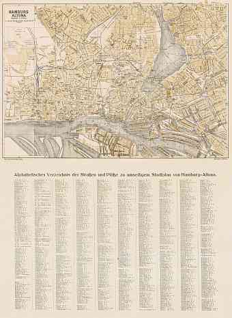 Hamburg and Altona city map, about 1902