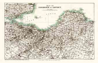 Edinburgh and it´s close vicinities´ map, 1908