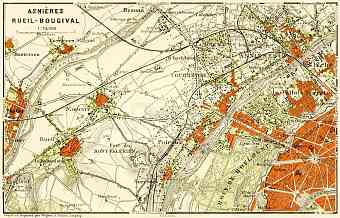 Asniéres, Eueil-Bougival map, 1903