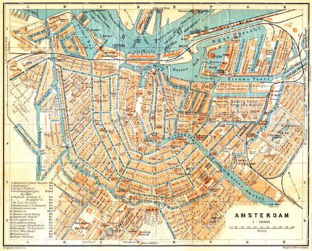 Amsterdam city map, 1904. Use the zooming tool to explore in higher level of detail. Obtain as a quality print or high resolution image