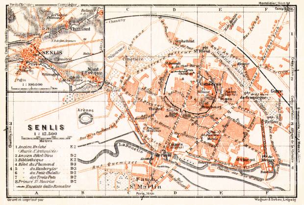 Senlis (Oise) city map, 1931. Use the zooming tool to explore in higher level of detail. Obtain as a quality print or high resolution image