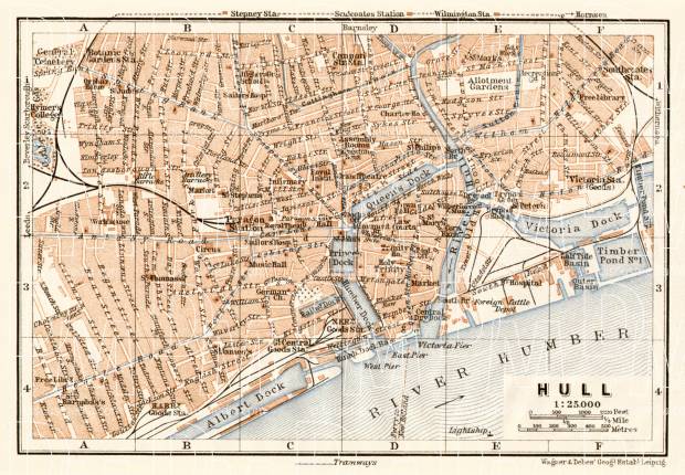 Hull (Kingston upon) city map, 1906. Use the zooming tool to explore in higher level of detail. Obtain as a quality print or high resolution image