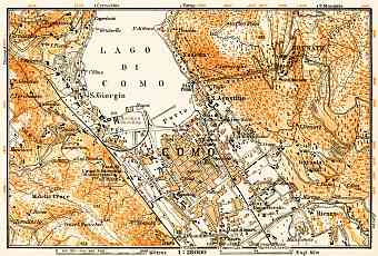 Como Lake and its environs map, 1908