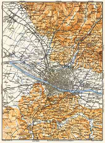 Florence (Firenze) environs map, 1898