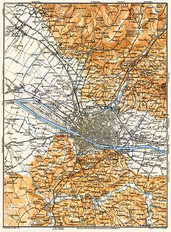 Florence (Firenze) environs map, 1898