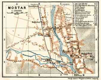 Mostar town plan, 1929