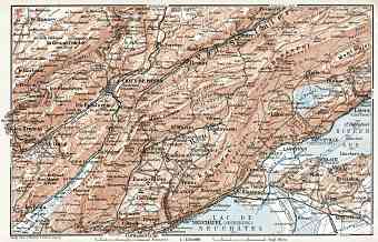 Jura department map, northwestern part, 1909