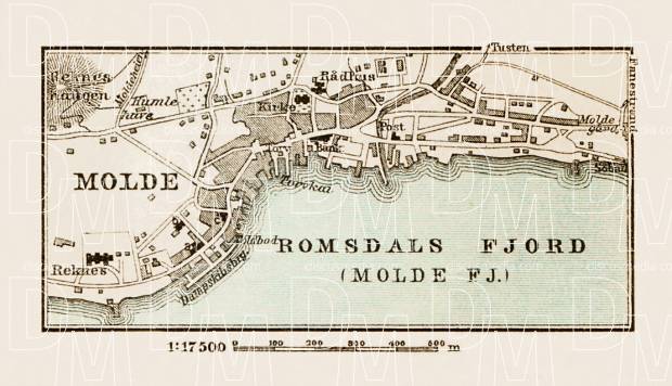 Molde town plan, 1931. Use the zooming tool to explore in higher level of detail. Obtain as a quality print or high resolution image