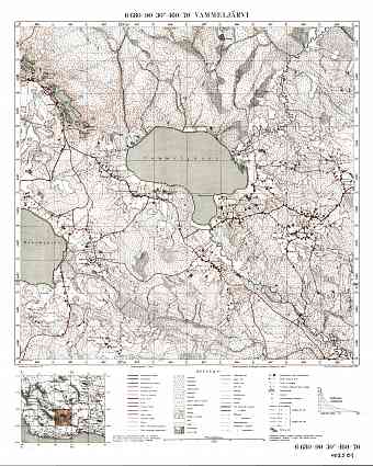 Gladyševskoje Lake. Vammeljärvi. Topografikartta 402301. Topographic map from 1934