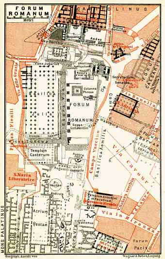 Rome, the Roman Forum plan, 1898