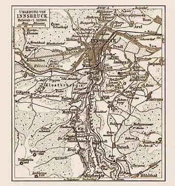 Innsbruck region map, 1903