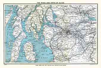River of Clyde and Firth of Clyde map, 1909