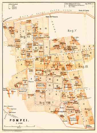 Pompei (Pompeii) museum site plan, 1898