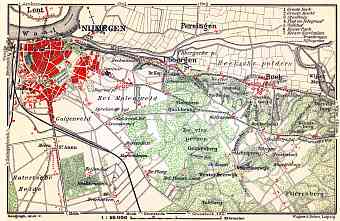 Nijmegen and environs map, 1904