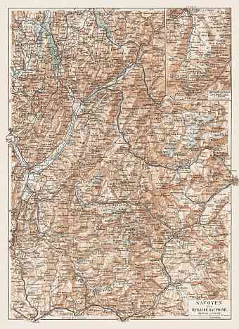 Map of the Savoie Mountains, 1913