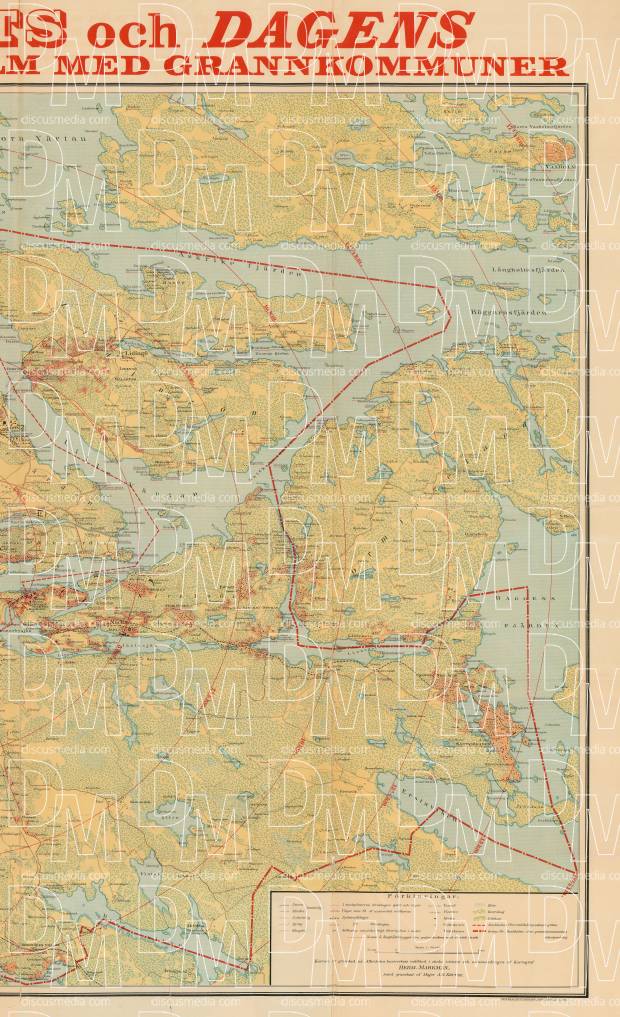 Stockholm city and adjacent communes map, 1911, RIGHT HALF. Use the zooming tool to explore in higher level of detail. Obtain as a quality print or high resolution image