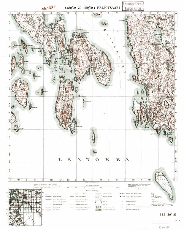 Pellotsari Island. Pellotsalo. Topografikartta 414404. Topographic map from 1927. Use the zooming tool to explore in higher level of detail. Obtain as a quality print or high resolution image