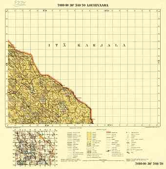 Louhivaara. Topografikartta 4334. Topographic map from 1934