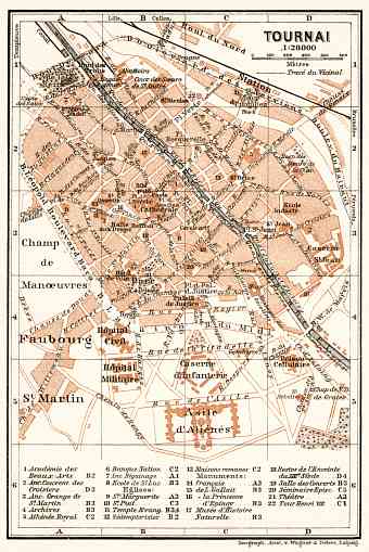 Tournai city map, 1909