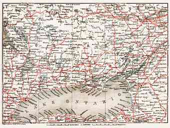 Map of the Province of Ontario, from Ottawa to Parry Sound and Hamilton, 1907