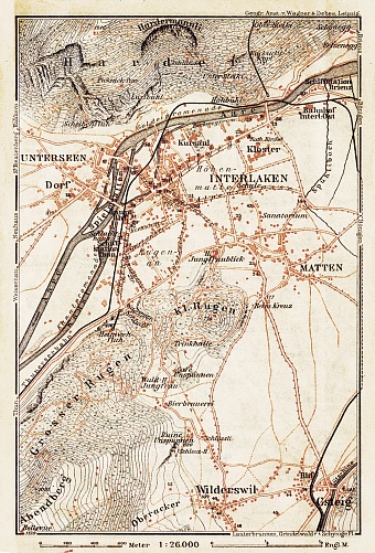 Interlaken and environs map, 1909