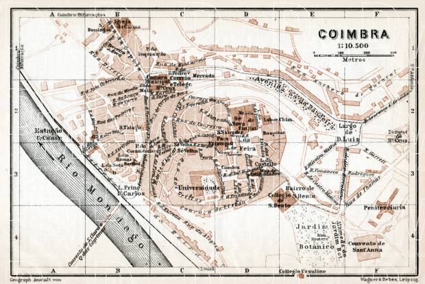 Coimbra city map, 1913. Use the zooming tool to explore in higher level of detail. Obtain as a quality print or high resolution image