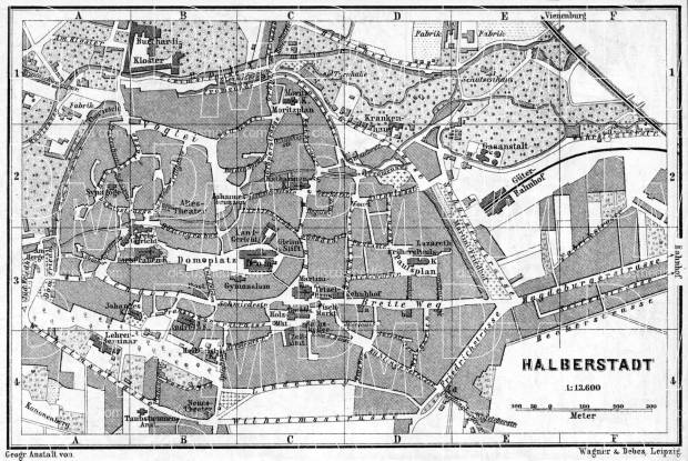 Halberstadt city map, 1887. Use the zooming tool to explore in higher level of detail. Obtain as a quality print or high resolution image