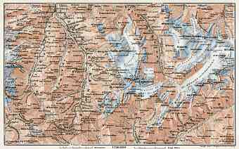 Great St. Bernard and environs map, 1909