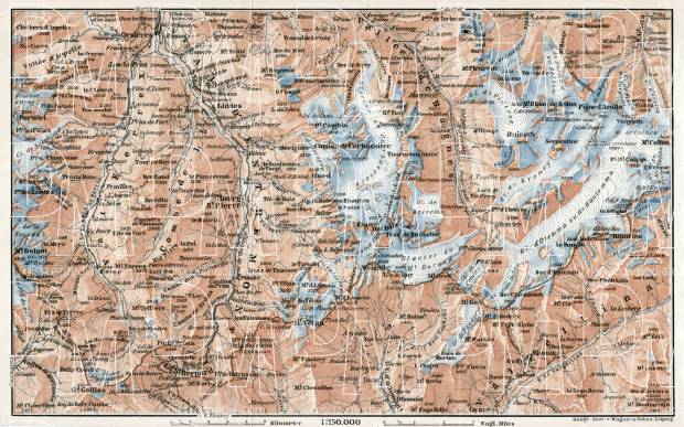 Great St. Bernard and environs map, 1909. Use the zooming tool to explore in higher level of detail. Obtain as a quality print or high resolution image