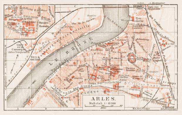 Arles city map, 1913. Use the zooming tool to explore in higher level of detail. Obtain as a quality print or high resolution image