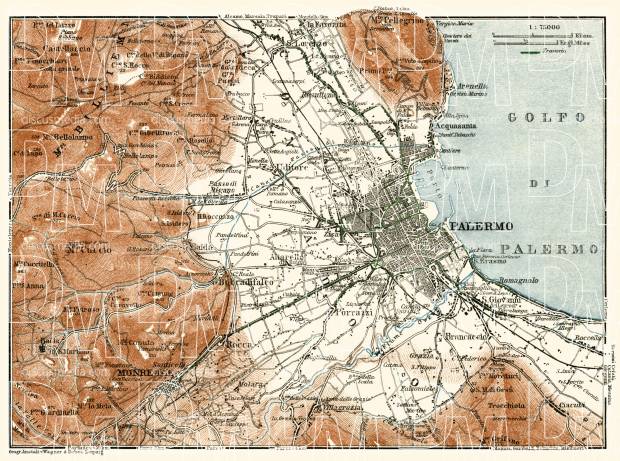 Palermo environs map, 1929. Use the zooming tool to explore in higher level of detail. Obtain as a quality print or high resolution image