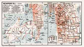 Newport, city map. Map of the Environs of Newport, 1909