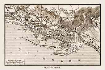 Fiume (Rijeka) city map, 1903