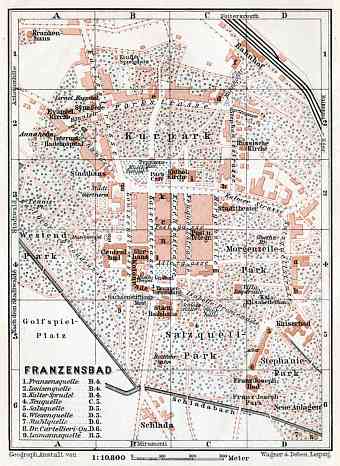 Franzensbad (Františkovy Lázně) town plan, 1910