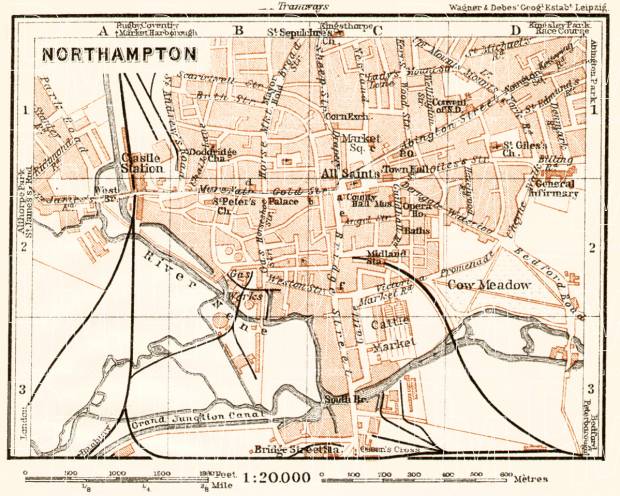Northampton city map, 1906. Use the zooming tool to explore in higher level of detail. Obtain as a quality print or high resolution image