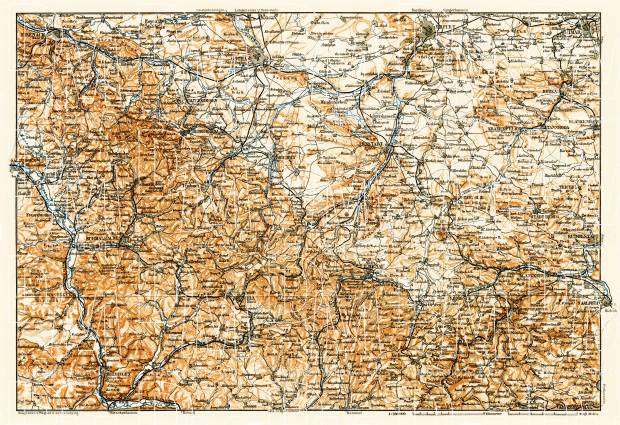 Map of Thuringia (Thüringen), 1906. Use the zooming tool to explore in higher level of detail. Obtain as a quality print or high resolution image