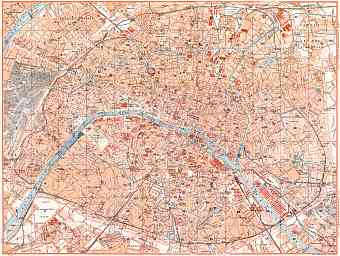 Paris city map, 1910