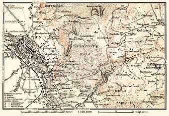 Thun and environs map, 1909