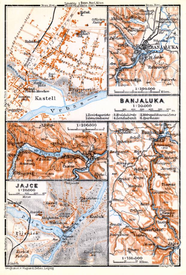 Vrbas River Valley from Jaice to Banja Luka, 1929. Use the zooming tool to explore in higher level of detail. Obtain as a quality print or high resolution image