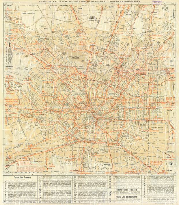 Milan (Milano) city map, 1937. Use the zooming tool to explore in higher level of detail. Obtain as a quality print or high resolution image