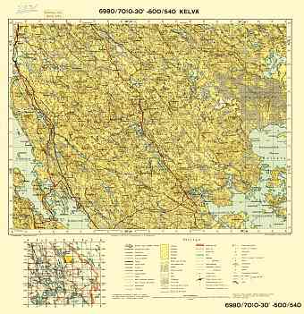 Kelvä. Topografikartta 4331. Topographic map from 1938