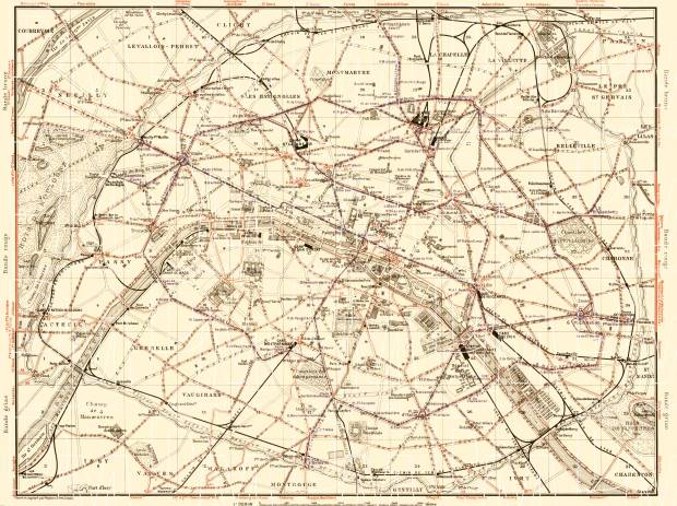 Paris Tramway and Metro Network map, 1903. Use the zooming tool to explore in higher level of detail. Obtain as a quality print or high resolution image